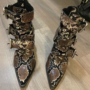 Jeffrey Campbell snakeskin Caceres bootie